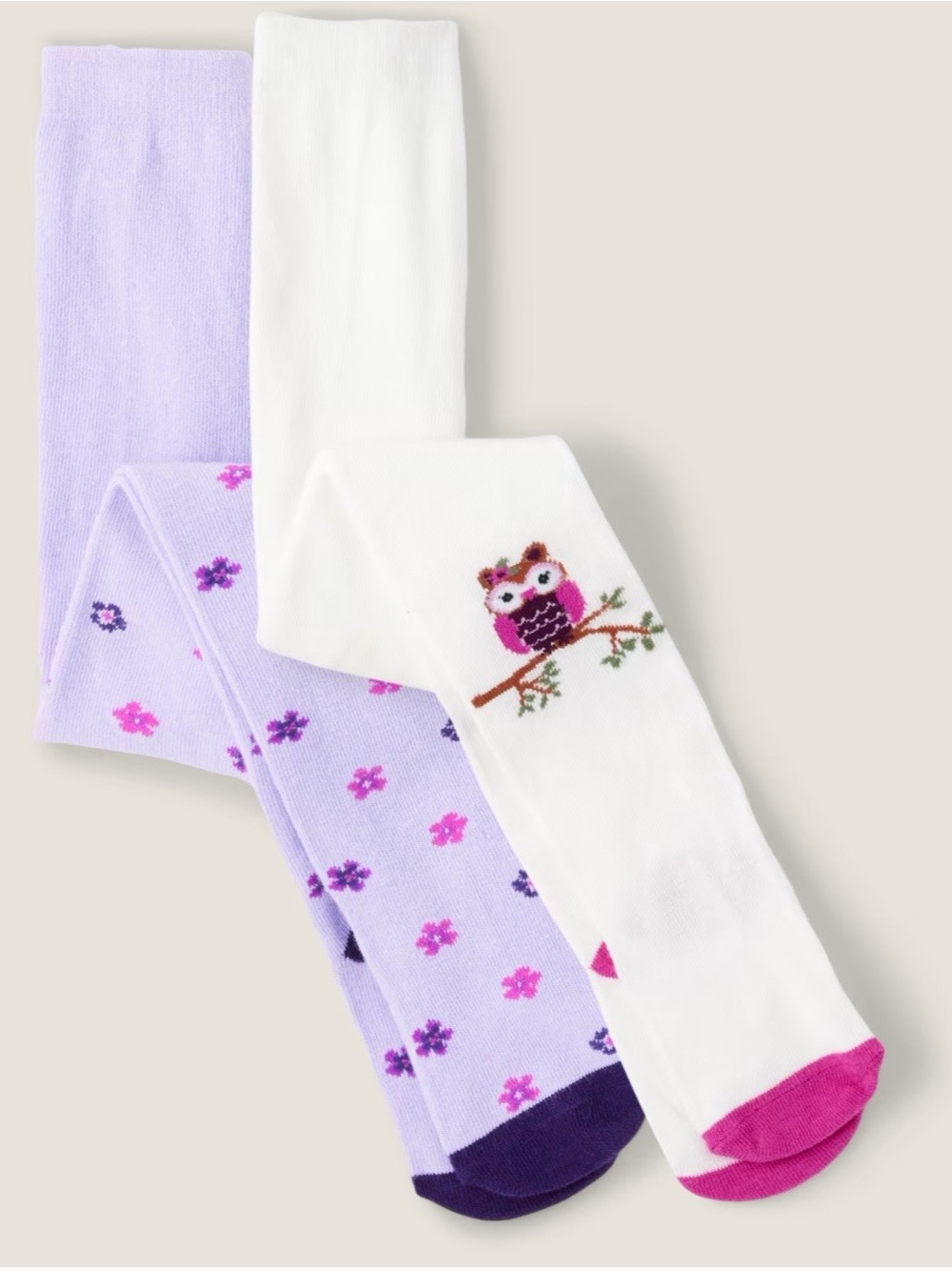 Gymboree Girls Owl Floral Tights 2-Pack - Magical Meadow. NEW